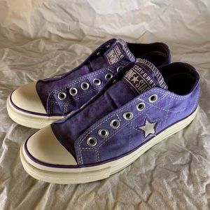 CONVERSE ONE STAR Purple Tie Dye Laceless Sneakers EUC